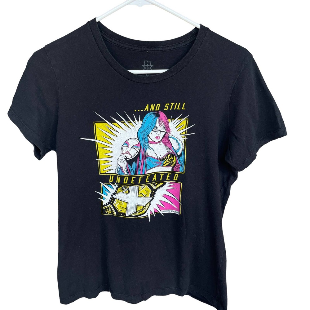 WWE Asuka Shirt‎ Womens Large Black NXT Short Sleeve Wrestling